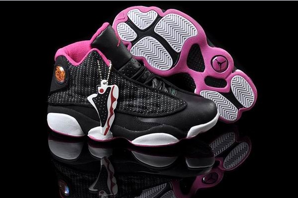Women Jordans 13 black pink