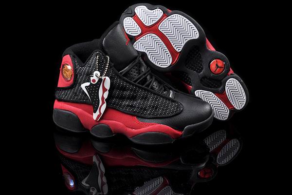 Women Jordans 13 red black shoes