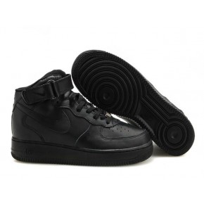 Women Nike Air Force 1 High All Black Shoes - Click Image to Close