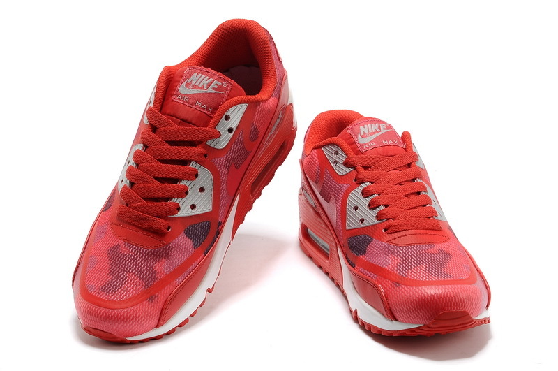 Women Nike Air Max 90 PREM TAPE Red White Shoes - Click Image to Close