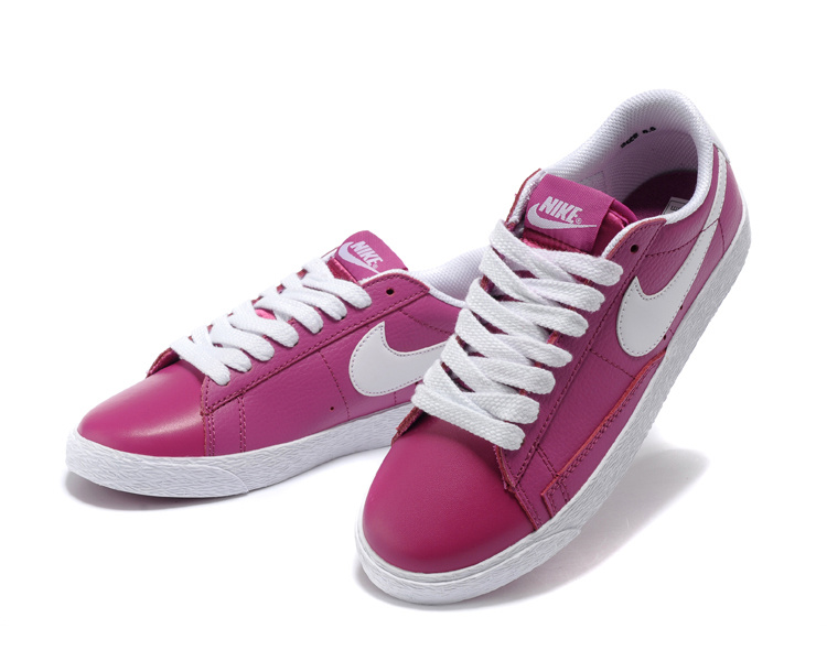 Women Nike Blazer Low Red Purple White Shoes - Click Image to Close