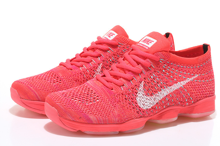 Women Nike Flyknit Agility All Red Running Shoes - Click Image to Close
