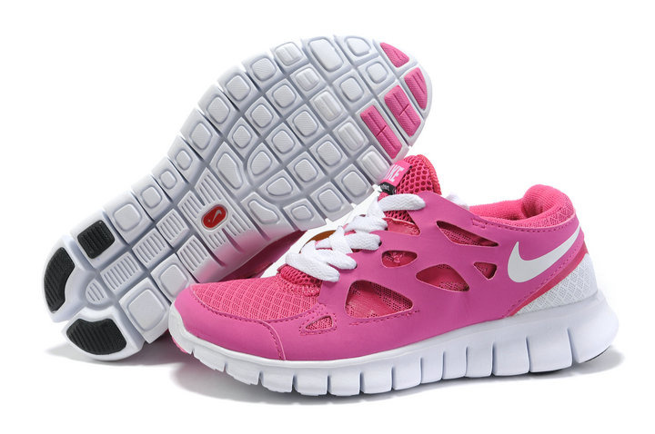 Women Nike Free Run 2.0 Pink White Running Shoes - Click Image to Close