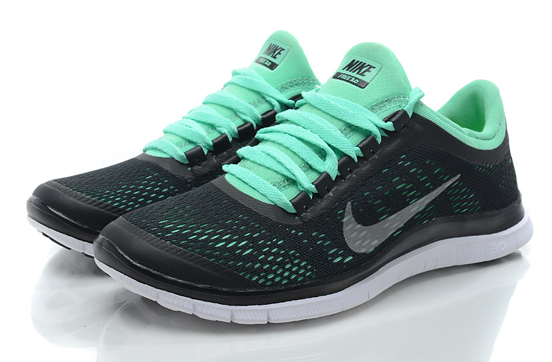 Women Nike Free 3.0 V5 Black Green Running Shoes