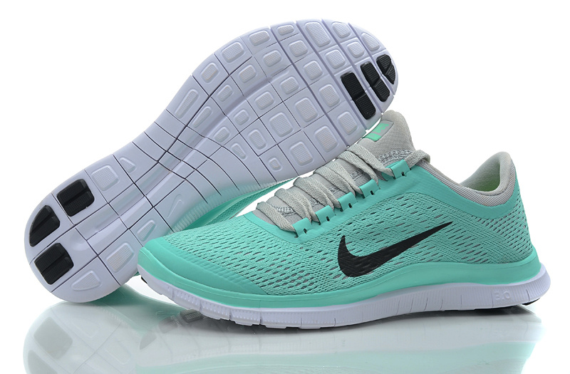 Women Nike Free 3.0 V5 Green Grey Running Shoes - Click Image to Close