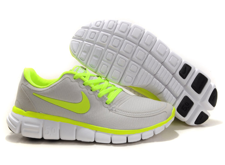 Women Nike Free 5.0 V4 Running Shoes Grey Green