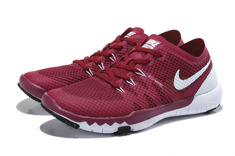 Women Nike Free Trainer 3.0 V3 Wine Red White Running Shoes