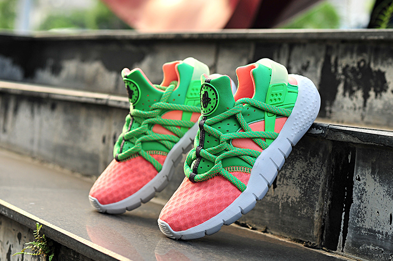 Women Nike Huarache 2 Orange Green Shoes