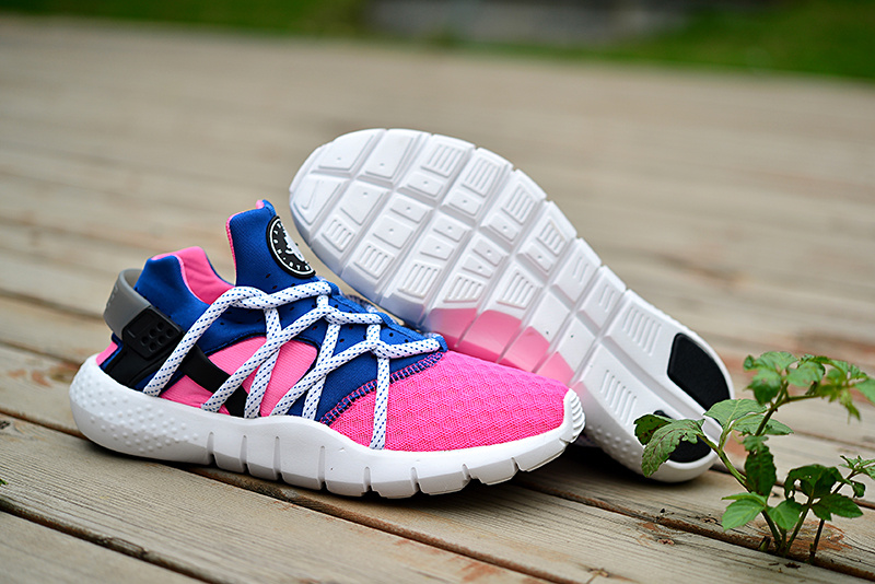 Women Nike Huarache NM Dynamic Pink Game Royal Blue Shoes - Click Image to Close