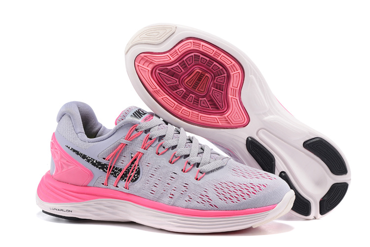 Women Nike Lunareclipes Grey Pink Black Running Shoes