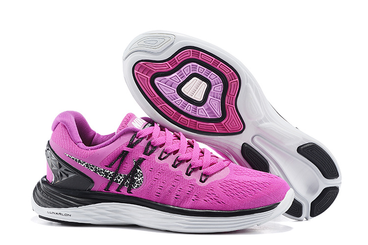 Women Nike Lunareclipes Pink Black White Running Shoes - Click Image to Close