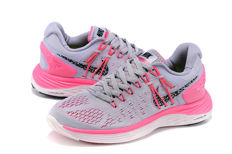 Women Nike Lunareclipse Grey Pink Running Shoes