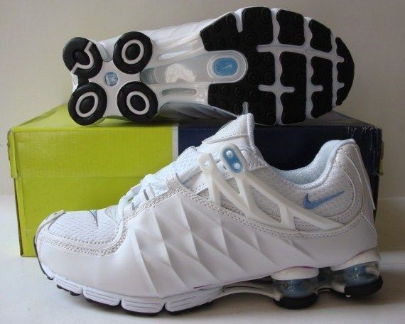 Women Nike Shox R3 White Blue Running Shoes