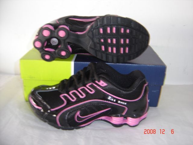 Women Nike Shox R5 Black Pink Running Shoes - Click Image to Close