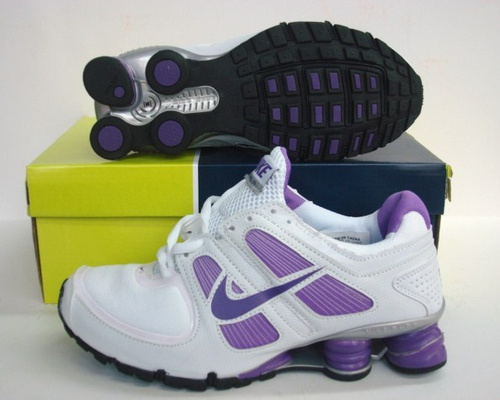 Women Nike Shox R5 White Purple Running Shoes