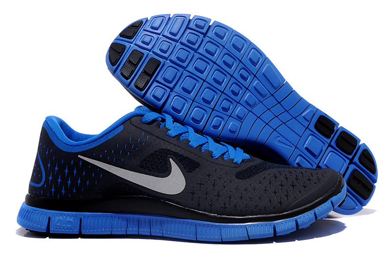 Women Nike Free Run 4.0 V2 Black Blue Shoes