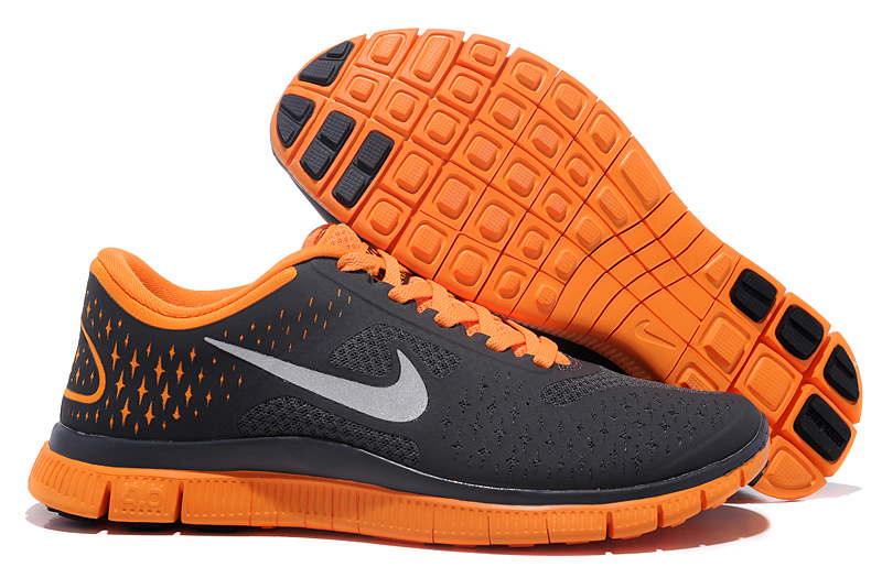 Women Nike Free Run 4.0 V2 Black Orange Shoes