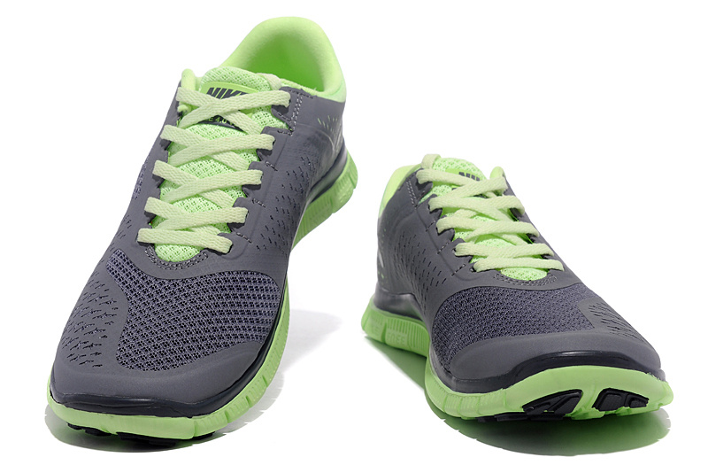 Women Nike Free Run 4.0 V2 Dark Grey Green Shoes