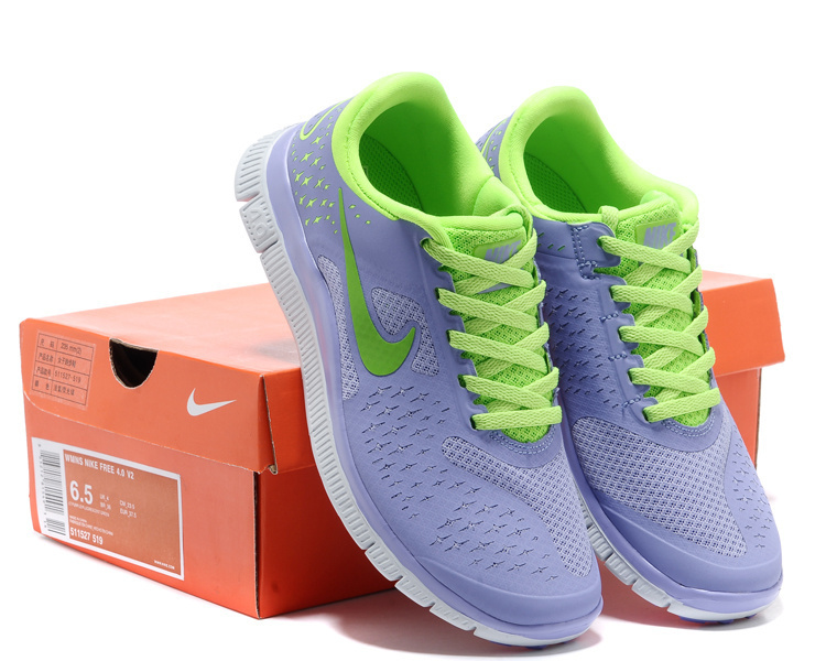 Women Nike Free Run 4.0 V2 Grey Green Shoes - Click Image to Close