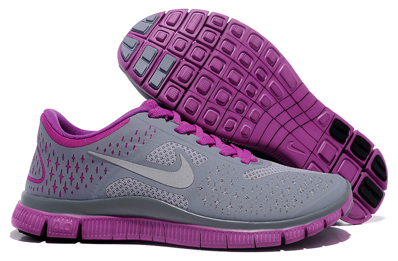 Women Nike Free Run 4.0 V2 Grey Purple Shoes