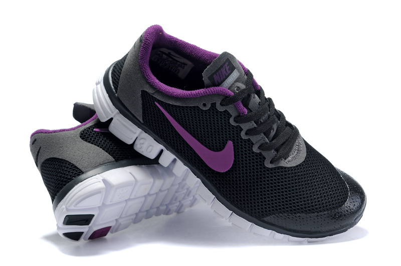 Women Nike Free Running 3.0 Mesh Black Purple Shoes