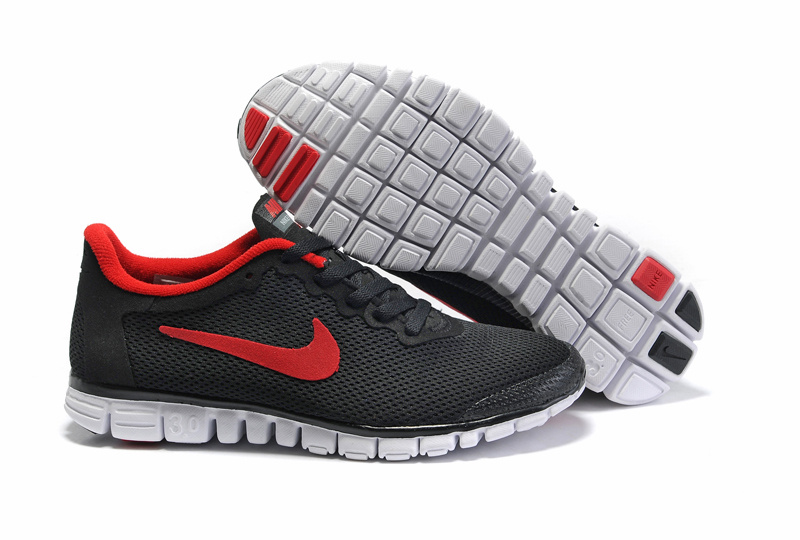 Women Nike Free Running 3.0 Mesh Black Red Shoes