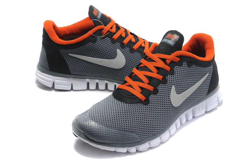 Women Nike Free Running 3.0 Mesh Grey Orange Shoes