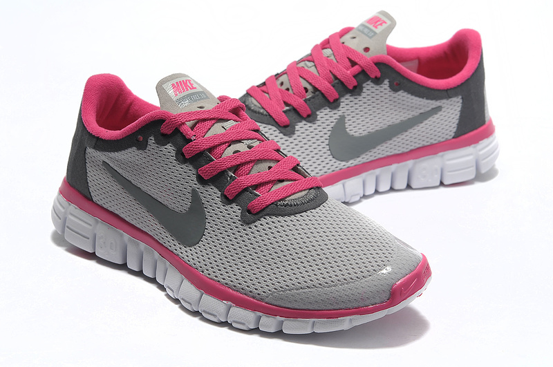 Women Nike Free Running 3.0 Mesh Grey Pink Shoes