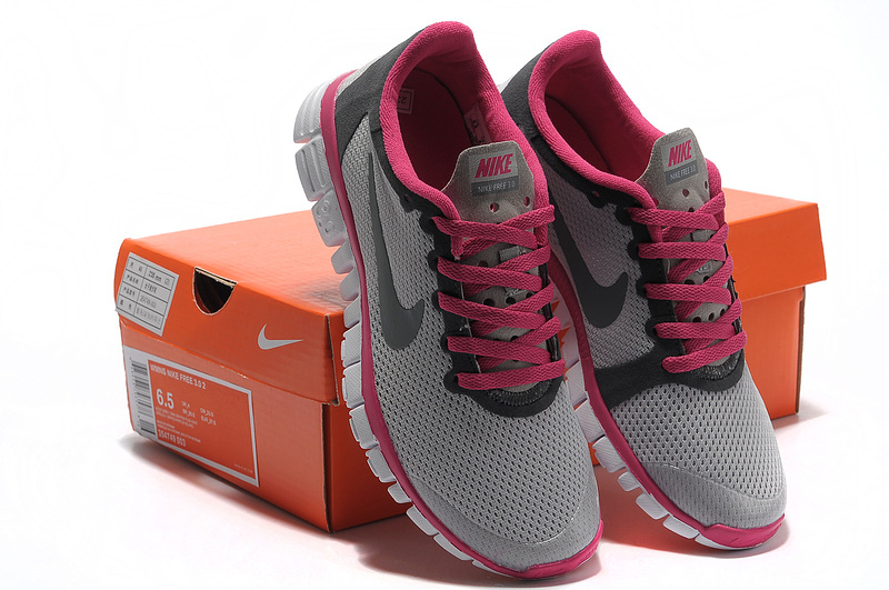 Women Nike Free Running 3.0 Mesh Grey Pink Shoes