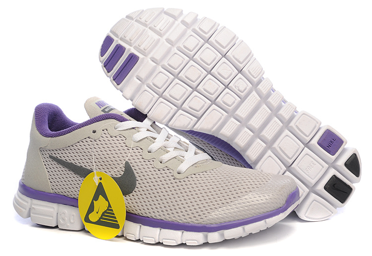 Women Nike Free Running 3.0 Mesh White Purple Shoes