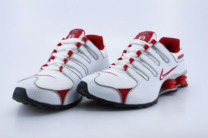Women Nike Shox NZ White Red Shoes - Click Image to Close