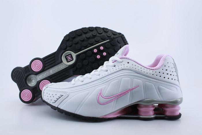 Women Shox White Pink Air Cushion Shoes - Click Image to Close